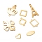304 Stainless Steel Links Connectors, Mixed Shapes, Golden, 10~31.5x6~23.5x0.7~6mm, Hole: 1~3mm