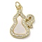 Brass Micro Pave Cubic Zirconia Pendants, Cadmium Free & Lead Free, with Shell, Gourd, Real 18K Gold Plated, 20.5x15x2.5mm