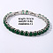 Hip-hop Brass Micro Cubic Zirconia Link Chain Bracelets for Men and Women, Dark Green, 7-5/8 inch(19.5cm)