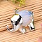Opalite Pendants, with Platinum Tone Brass Findings, Elephant, 29x38x10mm, Hole: 5x3.5mm