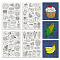 4 Sheets 11.6x8.2 Inch Stick and Stitch Embroidery Patterns, Non-woven Fabrics Water Soluble Embroidery Stabilizers, Food, 297x210mmm
