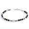 Adjustable 304 Stainless Steel Gemstone Beaded Bracelets, Rectangle, 6-1/4 inch(16cm)