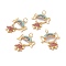 Brass Micro Pave Colorful Cubic Zirconia Pendants, with Jump Ring, Long-Lasting Plated, Lead Free & Cadmium Free & Nickel Free, Girl, Real 18K Gold Plated, 24x20.5x3.5mm, Hole: 3.5mm