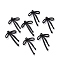 Spray Painted Alloy Pendants, Bowknot, Black, 32.5x20x2.5mm, Hole: 1.5mm