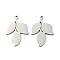 Non-Tarnish 304 Stainless Steel Pendants, Laser Cut, Leaf Charm, Stainless Steel Color, 23.7x16.5x1mm, Hole: 1.2mm