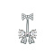 304 Stainless Steel Pave Clear Cubic Zirconia Curved Barbell Belly Rings, Stainless Steel Color, Bowknot, 26mm