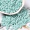 Opaque Colours Luster Glass Seed Beads, Peanut, Turquoise, 6x3.5x3mm, Hole: 1mm, about 161pcs/10g