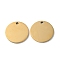 304 Stainless Steel Pendants, Stamping Blank Tag, Flat Round Charm, Real 18K Gold Plated, 17x1.3mm, Hole: 1.6mm