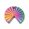 Ion Plating(IP) 304 Stainless Steel Pendants, Fan Charm, Rainbow Color, 18x20x2mm, Hole: 1.3mm