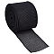 Polyester Imitation Burlap  Ribbon, None Pattern, Flat, Black, 2-1/2 inch(63mm), about 10.94 Yards(10m)/Roll