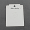 Cardboard Necklace Display Cards, Rectangle, White, 79x61x0.5mm