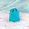Velvet Drawstring Bags, Rectangle Organza Gift Jewelry  Pouches, Dark Turquoise, 9x7cm