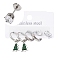 3 Pairs 3 Styles Christmas 304 Stainless Steel Hoop & Studs Earrings Set for Women, with Rhinestone & Cubic Zirconia, Stainless Steel Color, Christmas Tree, 13~26x2~8.5mm, 1 pair/style