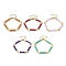 Braided Waxed Polyester Rectangle Link Chain Bracelets, with Real 18K Gold Plated 304 Stainless Steel Clasps, Mixed Color, 6-3/4 inch(17.3cm)