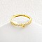 Adjustable Brass Micro Pave Clear Cubic Zirconia Finger Rings for Women, Letter, Golden, Letter L, Inner Diameter: 16~19mm