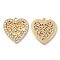 Alloy Rhinestone Pendants, Cadmium Free & Nickel Free & Lead Free, Heart with Flower Charms, Golden, 21x19.5x2mm, Hole: 1.6mm