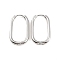 Non-Tarnish 304 Stainless Steel Oval Hoop Earrings, Stainless Steel Color, 26.5x16x2.5mm, Pin: 1mm