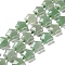 Natural Green Aventurine Beads Strands, with Seed Beads, Puffed Star, 14~15.5x15~16x6.5~7mm, Hole: 1mm, about 24~25pcs/strand, 15.55''~15.95''(39.5~40.5cm)