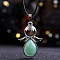 Angel Wings Natural Green Aventurine Teardropt Pendant Necklaces