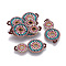 MIYUKI & TOHO Handmade Japanese Seed Beads Links, Loom Pattern, Cucurbit, Colorful, 32~33x17x1.5~2mm, Hole: 2mm