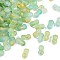 Gradient Color Transparent Acrylic Beads, with Golden Foil, Peanut, Light Green, 5.5x11.5x6.5mm, Hole: 1.8mm, about: 40pcs/10g