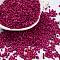 Baking Paint Glass Seed Beads, Cylinder, Fuchsia, 2x1.5mm, Hole: 1mm, about 50398pcs/pound