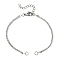 Iron Rhinestone Strass Chains Bracelet Makings, with 304 Stainless Steel Open Jump Rings, Platinum, 7 inch(17.7cm)