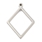 Non-Tarnish 304 Stainless Steel Laser Cut Pendants, Rhombus Charm, Stainless Steel Color, 32.5x24x3mm, Hole: 2mm