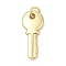 Brass Pendants, Key Charms, with Jump Ring, Cadmium Free & Lead Free, Rack Plating, Long-Lasting Plated, Real 18K Gold Plated, 20x8.5x2mm, Hole: 3.4mm