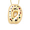 Brass Micro Pave Cubic Zirconia Letter Pendant Necklaces, Real 18K Gold Plated, Letter D, 17.40~17.80 inch(44.2~45.2cm), Pendant: 30x21.5mm