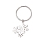 201 Stainless Steel Keychain, with Ring, Snowflake, 50.5mm, Snowflake: 23x24x12mm