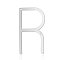 Tarnish Resistant 201 Stainless Steel Links connectors, Letter, Stainless Steel Color, Letter.R, 37x21x1mm, Hole: 1mm
