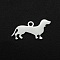 Non-Tarnish 201 Stainless Steel Pendants, Laser Cut, Dachshund, Stainless Steel Color, 10x19x1mm, Hole: 1.6mm