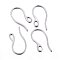 Tarnish Resistant 304 Stainless Steel Earring Hooks, with Horizontal Loop, Stainless Steel Color, 22x11.5x1mm, Hole: 3x2mm, 18.5~21 Gauge, Pin: 0.7~1mm