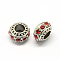 Alloy Rhinestone European Beads, Rondelle Large Hole Beads, Hyacinth, 11x7mm, Hole: 4.5mm