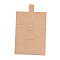 Blank Kraft Paper Ring Display Cards, Rectangle, BurlyWood, 10x6x0.05cm, Hole: 10mm