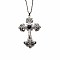 Vintage sparkling Alloy Rhinestone Cross Pendants Necklaces for Women, Platinum, 19.69 inch(50cm)