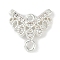 Brass Clear Cubic Zirconia V Shaped Connector Charms, Cadmium Free & Nickel Free & Lead Free, 925 Sterling Silver Plated, 12x11.5x2mm, Hole: 1mm and 1.4mm