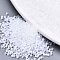 11/0 Grade A Glass Seed Beads, Cylinder, Uniform Seed Bead Size, Baking Paint, Snow, 1.5x1mm, Hole: 0.5mm, about 2000pcs/10g