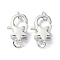 Eco-Friendly Brass Lobster Claw Clasps, with Jump Ring, Star, Platinum, 15.7x10.7x6mm
