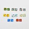 Square Handmade Millefiori Glass Cabochons, Mixed Color, 6x6x2mm