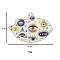 Porcelain Jewelry Plate, Storage Tray for Rings, Necklaces, Earring, Bird with Evil Eye Pattern, Colorful, 115x163mm