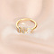Fashionable Brass Cubic Zirconia Cuff Rings, Letter, Open Rings, Golden, Letter N, Inner Diameter: 16~19mm