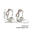Fashionable Brass Cubic Zirconia Ring Hoop Earrings, Chain Charm, Platinum, Colorful, 19x6mm