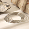 5Pcs Stylish 304 Stainless Steel Plain Bangles for Women, Stainless Steel Color, Inner Diameter: 2-3/8 inch(6cm)