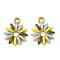 304 Stainless Steel Enamel Pendants, Ion Plating(IP), Flower Charm, Golden, Colorful, 18x15x3mm, Hole: 1.8mm
