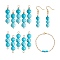 10Pcs Triple Synthetic Turquoise Round Beaded Connector Charms, with Golden 304 Stainless Steel Ball Head Pins & Iron Eye Pin & Brass Beads, 30.3~30.4x8mm, Hole: 2mm
