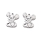 201 Stainless Steel Charms, Laser Cut, Mouse Charm, Stainless Steel Color, 14x12x1mm, Hole: 1mm