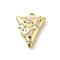 Brass Micro Pave Cubic Zirconia Pendants, Triangle Charms, Clear, 14x12x3mm, Hole: 1.2mm