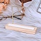 L Shaped Metal Bar Earrings Display Stands, Jewelry Organizer Holder with Wood & Imitation Leather Rings Trays, Golden, BurlyWood, 14.7x4x11cm